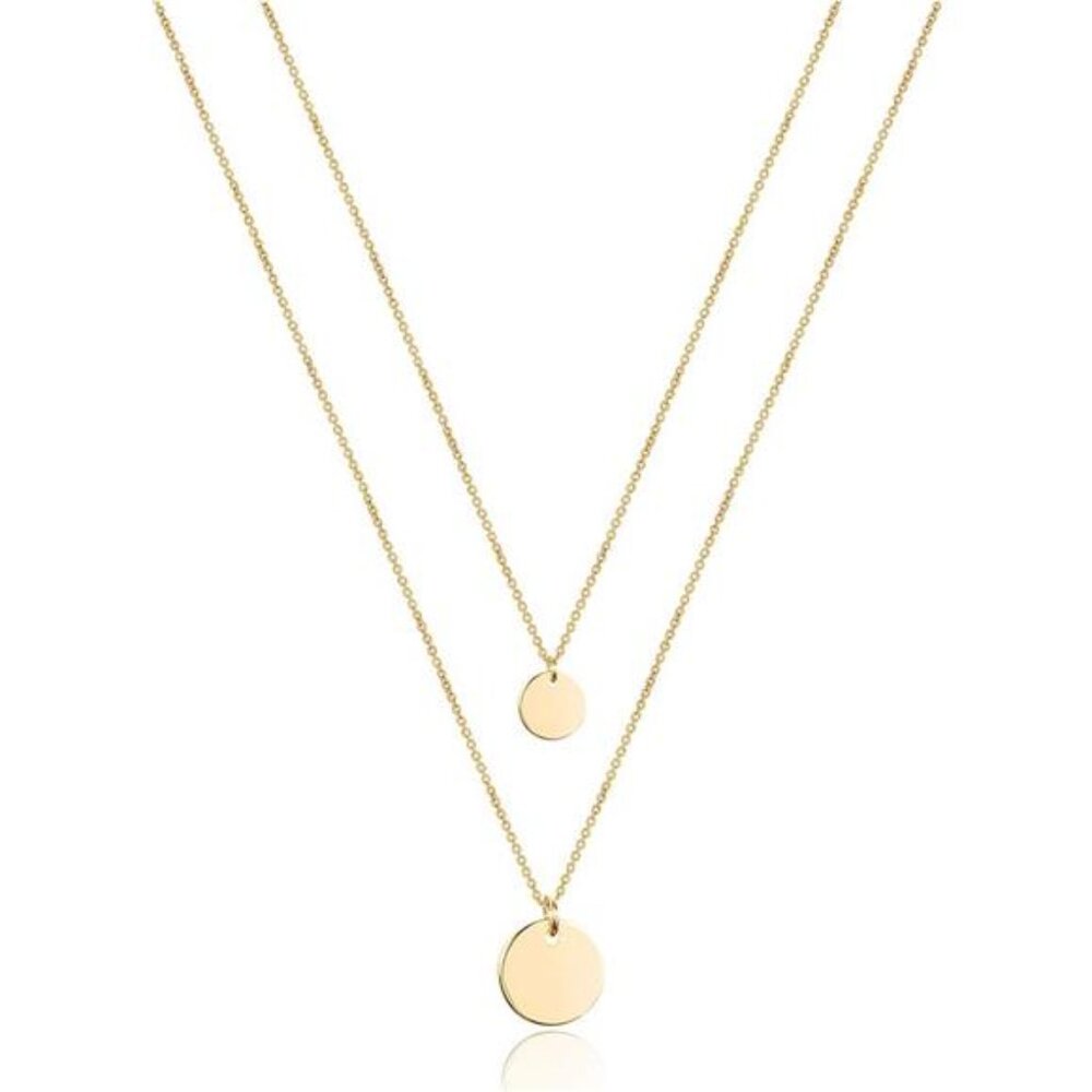 Dainty Layered Choker Necklace, Handmade 14K Gold Plated Y Pendant
